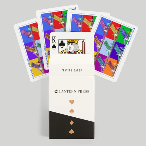 Vista 6 de Lantern Press Ballard Bridge, Seattle, WA, Pop Art, 52 Playing Cards for Adults, Poker Size Card Deck