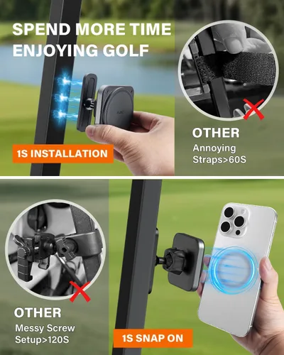 Vista 2 de A2C Soporte magnético mejorado para teléfono para carrito de golf, accesorios de golf para hombres, regalos de golf únicos para amantes
