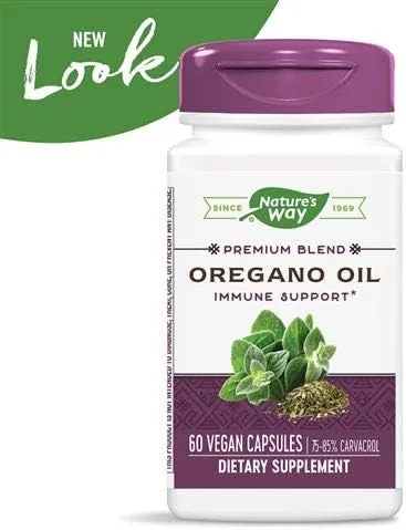 Vista 3 de Nature's Way Oregano Oil 75-85% Carvacrol per Capsule, Vegetarian, 60 Vegetarian Capsules, Pack of 2