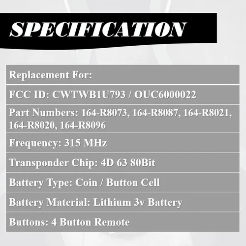 Vista 5 de MechanMagic Llavero de Repuesto Compatible con CWTWB1U793 Ford Explorer 2001-2015 Mustang 2005-2014 Expedition 2003-2017 Edge Focus Lincoln Mercury