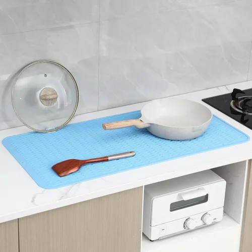 Vista 205 de MicoYang Alfombrilla de Silicona para Secar Platos de Múltiples Usos, Fácil de Limpiar, Ecológica, Alfombrilla de Silicona Resistente al Calor