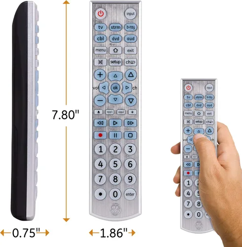 Vista 4 de GE Control remoto universal retroiluminado con botón grande para Samsung, Vizio, Lg, Sony, Sharp, Roku, Apple TV, TCL, Panasonic, Smart TV