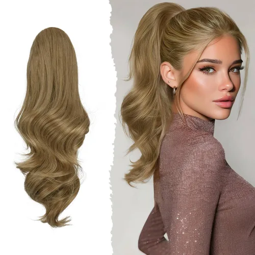 Vista 44 de SOFEIYAN Extensión de Cola de Caballo de 13" Larga y Rizada con Clip en Garra, Extensión de Cabello Sintético de Aspecto Natural para Mujeres