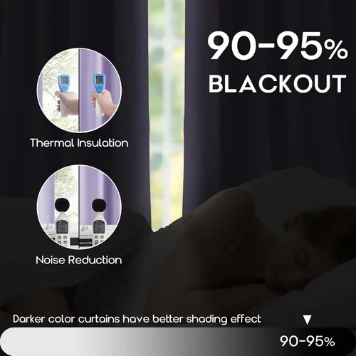 Vista 88 de SHINELAND Cortinas opacas de arándano borgoña de 102 pulgadas de largo, juego de 2 paneles para puerta corrediza de cristal, sala de estar, cortinas