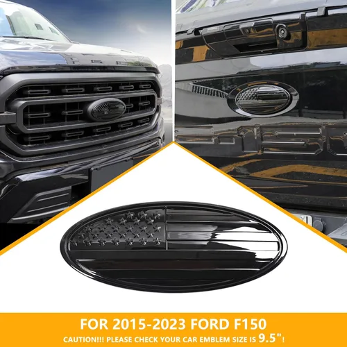 Vista 2 de Cubierta de Emblema de Parrilla Delantera y Compuerta Trasera de 9.5", Moldura Compatible con Ford F150 2015-2023, Accesorios Exteriores