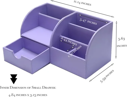 Vista 122 de UnionBasic Organizador de escritorio - Caja de almacenamiento multifuncional de cuero para escritorio con soporte para bolígrafos - Para tarjetas