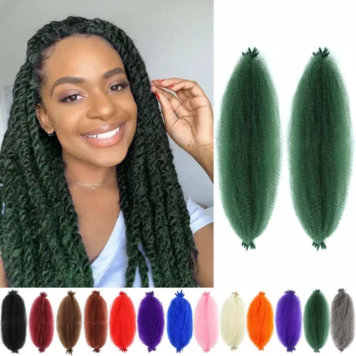 Vista 62 de Extensiones de cabello afro rizado Ginger 12 pulgadas, trenzas Marley de cabello trenzado elástico 350, extensiones de cabello afro rizado y rizado