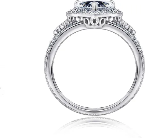 Vista 2 de Tienda Collection Platinum-Plated Sterling Silver Infinite Elements Cubic Zirconia Antique Ring