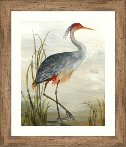Vista 24 de Amanti Art Framed Wall Art Print 24x20 Grey Heron by Aimee Wilson, Animals Wall Art, Rustic Farmhouse Decor, Small Poster Painting Artwork for