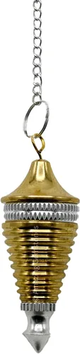 Vista 17 de Péndulos de metal curativos de Amazing Gemstone para adivinación, cúpula dorada de acero de cobre de alta energía, péndulo de bronce, péndulos