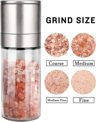 Vista 4 de Gulex® Molinillo de Sal y Pimienta, Recargable, Grosor Ajustable, Molinillo de Pimienta Negra, Shaker de Sal Marina de Acero Inoxidable con Rotor