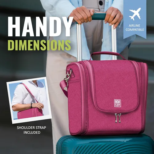 Vista 5 de BOACAY Neceser de viaje colgante extragrande para mujeres y hombres, bolsa de maquillaje, Extragrande, Neceser