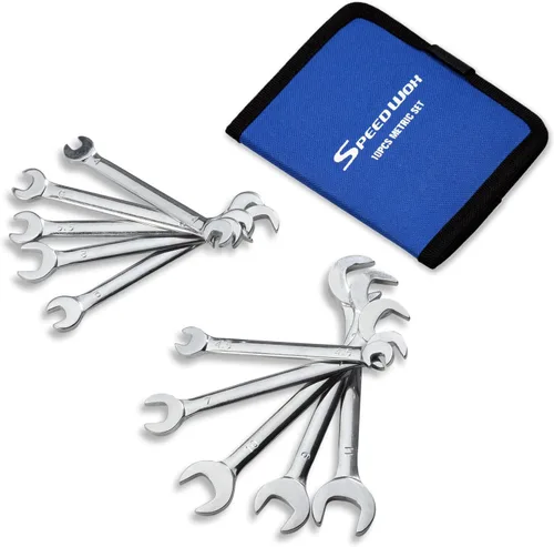 Vista 9 de Juego de Llaves de Encendido SPEEDWOX SAE Métricas Pequeñas Llaves Abiertas y de Caja Mini Juego de Llaves Combinadas con Fundas de Almacenamiento