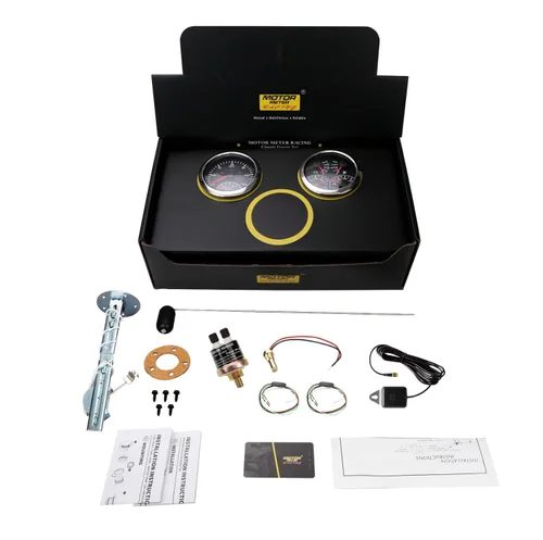Vista 4 de MOTOR METER RACING W Pro Series Juego de 2 medidores 85mm 3-3/8" 2 en 1 Velocímetro GPS y tacómetro, voltímetro multifunción, nivel de combustible