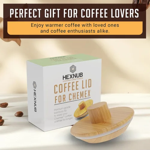 Vista 7 de HEXNUB Tapa de bambú para cafetera Chemex, cubierta y calentador Chemex que retiene el calor, se adapta a las cafeteras Bodum, Cosori