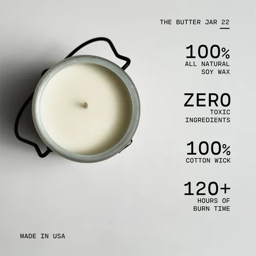 Vista 4 de Milkhouse Candle Company - Silver Birch - Colección Creamery - Velas de soja con mecha de algodón de 22 onzas con cera de abejas - Largo tiempo