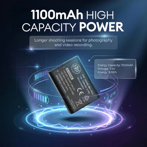 Vista 2 de BM Premium Paquete de 2 baterías LP-E10 para Canon EOS Rebel T3, T5, T6, T7, T100, Kiss X50, Kiss X70, EOS 1100D, EOS 1200D, EOS 1300D, EOS 2000D