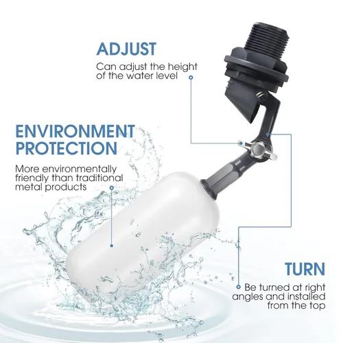 Vista 3 de meekoo Válvula de bola flotante, 1.57 pulgadas macho alimentación de llenado automático tanque de agua del humidificador con brazo ajustable