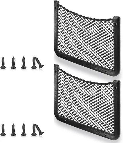Vista 11 de Frienda 2 unidades de marco de plástico ABS para almacenamiento de automóvil, bolsa de red de malla para teléfono, soporte de red de almacenamiento