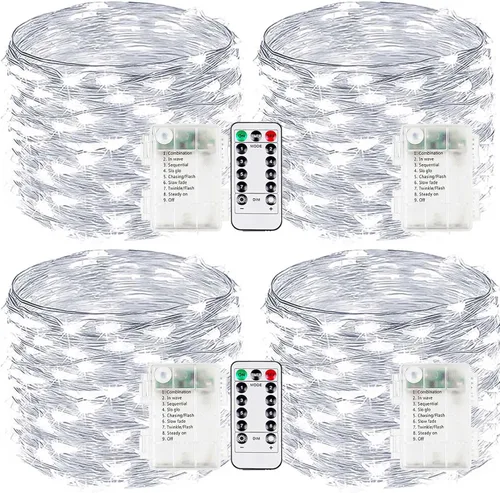 Vista 15 de Guirnalda de luces de Halloween, 3D de calabaza, murciélago, fantasma, hada, funciona con pilas, con control remoto, 30 luces LED parpadeantes