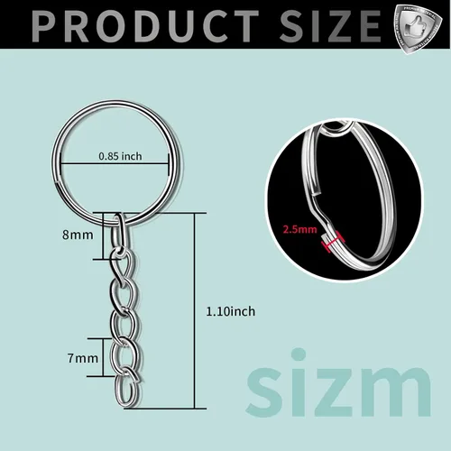 Vista 4 de Teenitor 20 piezas de llaveros de 1 pulgada, llaveros para manualidades