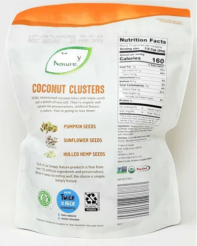 Vista 2 de Racimos de coco orgánico, sin OMG, sin gluten, 10 onzas (paquete de 1, el embalaje puede variar)