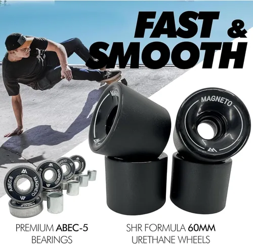 Vista 4 de Magneto - Patineta Completa 70 x 19 cm Madera de Arce Canadiense Ruedas de Uretano de 60 MM Tabla de Doble Patada Cóncava Patineta Cruiser