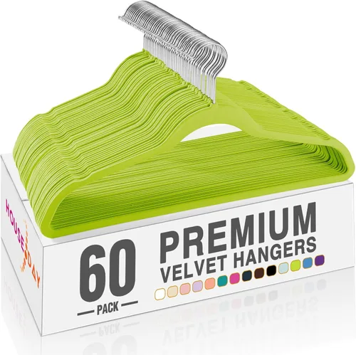 Vista 11 de HOUSE DAY Perchas de terciopelo beige, paquete de 20 perchas de fieltro antideslizantes resistentes para abrigos, perchas delgadas de alta calidad