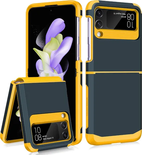 Vista 12 de Funda compatible con Samsung Galaxy Z Flip 3 con protección mejorada de bisagra de doble capa, policarbonato duro, TPU suave, cuerpo completo, a