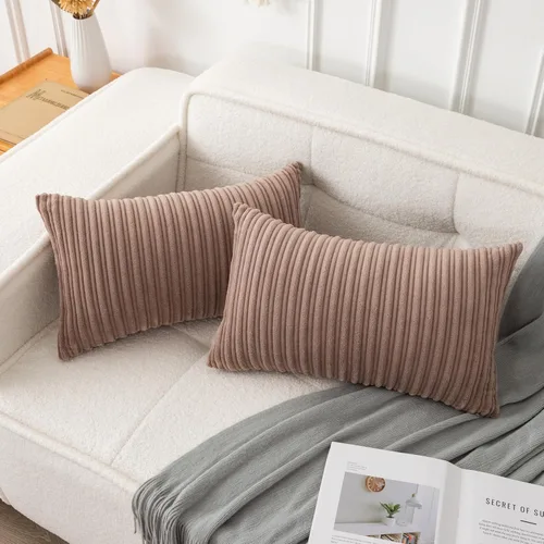 Vista 70 de UGASA - Juego de 2 fundas de almohada de terciopelo a rayas, funda decorativa para cojín con cremallera oculta para el hogar, sofá, dormitorio