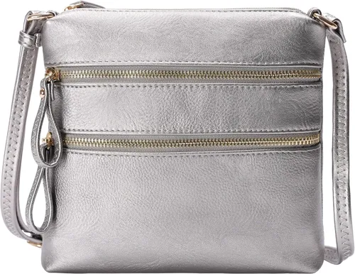 Solene Bolsa cruzada con bolsillo con cremallera múltiple con correa, bolsa de viaje ligera, bolso de mensajero diario para teléfono celular