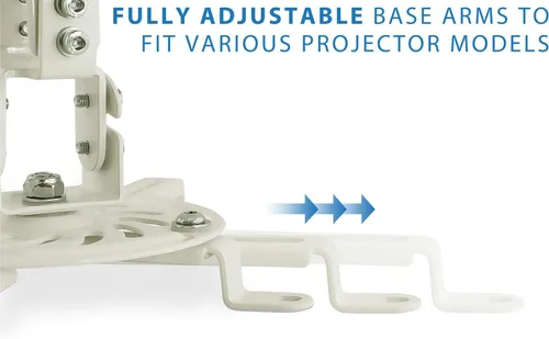 Vista 5 de Mount-It! Soporte para proyector de techo Movimiento completo y altura ajustable de 14.5 a 21.5 pulgadas Soporte universal para proyectores
