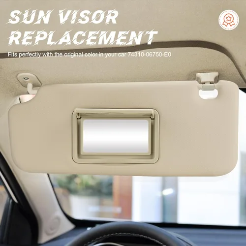 Vista 3 de Reemplazo de visera parasol para lado izquierdo del conductor, color beige, compatible con Chevy Chevrolet Cruze 2011, 2012, 2013, 2014, 2015, 2016