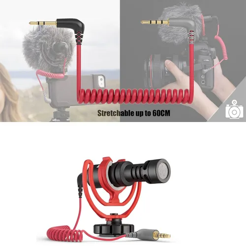 Vista 2 de Cable adaptador TRS a TRRS de 0.138 in, cable de conexión de micrófono Lavalier para Rode SC7, cable de micrófono inalámbrico GO, cables