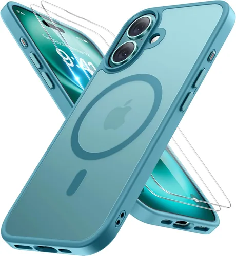 Vista 58 de Miracase - Funda magnética para iPhone 13 de 6.1 pulgadas (compatible con MagSafe) (con 2 protectores de pantalla), protección de grado militar