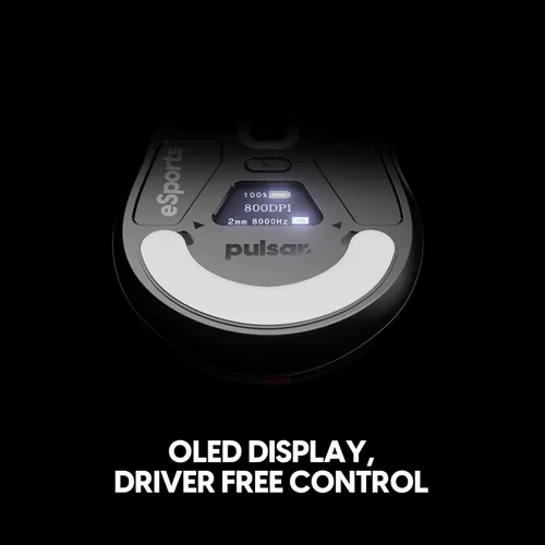 Vista 4 de Pulsar Gaming Gears X2H v3 eS Ratón Inalámbrico para Juegos, Ultraligero 1.87 oz (60g), Simétrico, Interruptor Óptico, 32000 DPI, 750 IPS, Sensor