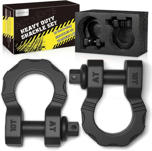 AUTOBOTS - Grilletes en D de 80,000 libras de resistencia, grillete de clevis de 3/4" de alta resistencia con pin de 7/8" para correa de remolque,