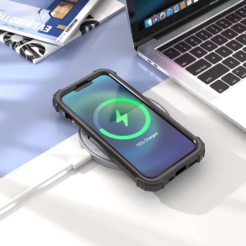 Vista 9 de IDweel Funda para iPhone 14 Plus con Protector de Pantalla para Hombres y Mujeres, Lujosa 3 en 1 a Prueba de Golpes de Ajuste Delgado Híbrida