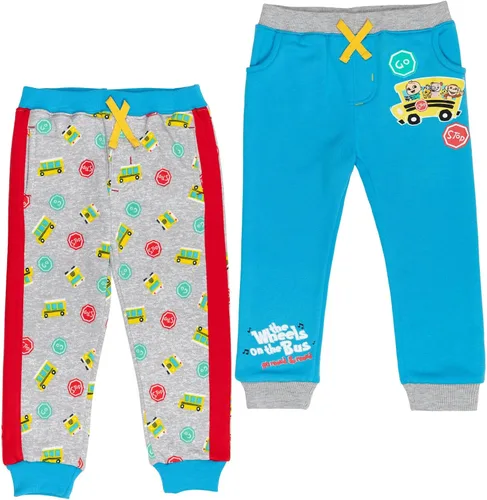 CoComelon JJ - Paquete de 2 pantalones deportivos de forro polar para bebés y niños pequeños