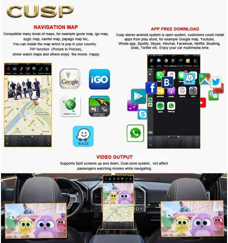 Vista 5 de CUSP Radio estéreo de coche GPS para Ford Mustang 2010-2014 coche multimedia 12.1 pulgadas IPS 2K HD pantalla Android 2G+32G con auto radio audio