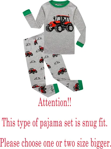 Vista 2 de Family Feeling Conjunto de pijama de 2 piezas para niños y niñas pequeñas, ropa para dormir 100% de algodón