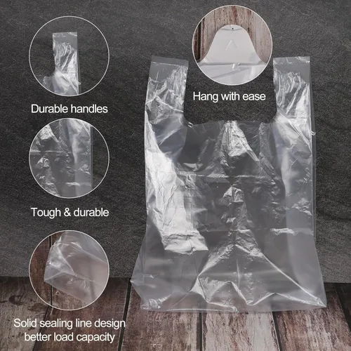 Vista 3 de Xyskin 1000 bolsos claros de la camiseta de la manija de las cuentas, bolsos de compras plásticos del ultramar