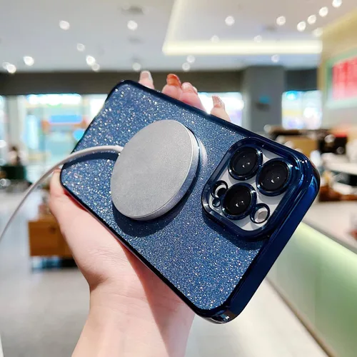 Vista 6 de Funda magnética compatible con iPhone 13 Pro Max [compatible con MagSafe] con protector para lente de cámara, bonita funda transparente