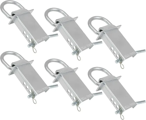 Vista 13 de Mytee Products Anillo en D de funda de estaca ajustable de remolque, alta resistencia, recubierto en polvo negro, pasador de enganche de 1/2