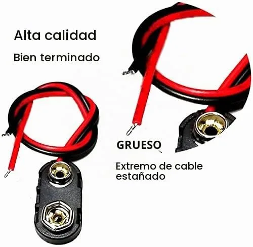 Vista 4 de Paquete de 2 8 pilas AA, funda de batería de dos capas, soporte de batería AA de 12 V, con conector de clip de fuentes I