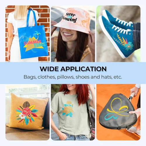 Vista 2 de HTVRONT Rollo de Vinilo de Transferencia de Calor - 12" x 4 pies Vinilo HTV Negro para Camisetas, Vinilo Negro de Planchar para Todas las Máquinas