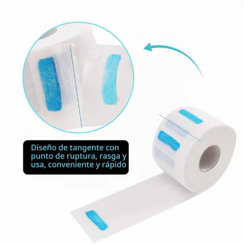 Vista 5 de 10 rollos de tiras desechables de papel de peluquero para el cuello