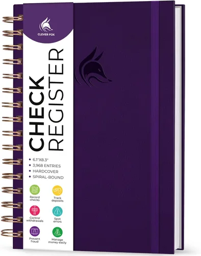Vista 7 de Clever Fox Registro de cheques para chequera personal - Registro de cheques - Registro de chequera - Libro contable - Líneas de entrada 3968, 6.1 x