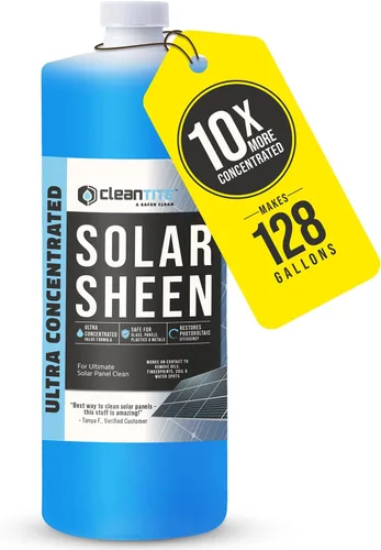 Vista 7 de Limpiador de paneles solares de 1 galón (hace 18.06 oz) - Solución de limpieza súper concentrada para vidrio, metal, madera y plástico - Elimina