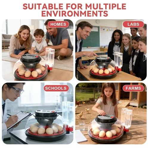 Vista 7 de Gen II - Incubadora automática de 12 huevos, humedad de dos etapas con recarga automática y control de temperatura estable, giro automático